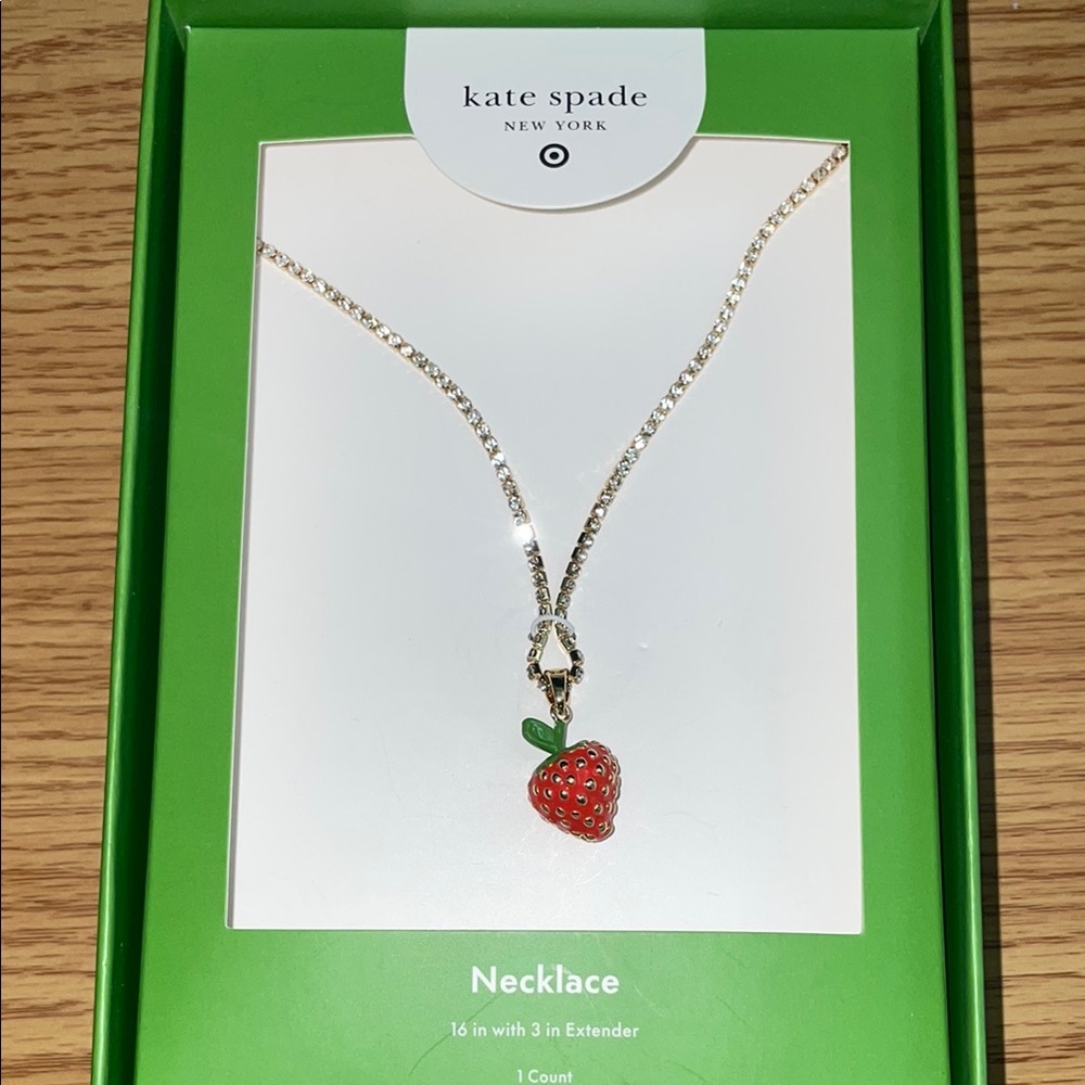 Kate Spade X Target Strawberry Charm Rhinestone Necklace